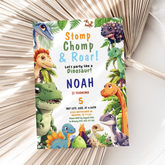 Dinosaur Birthday Party Invitation (Creator Uploaded)