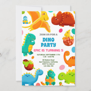 Dinosaur Birthday Party Invitation, Dinosor Cards