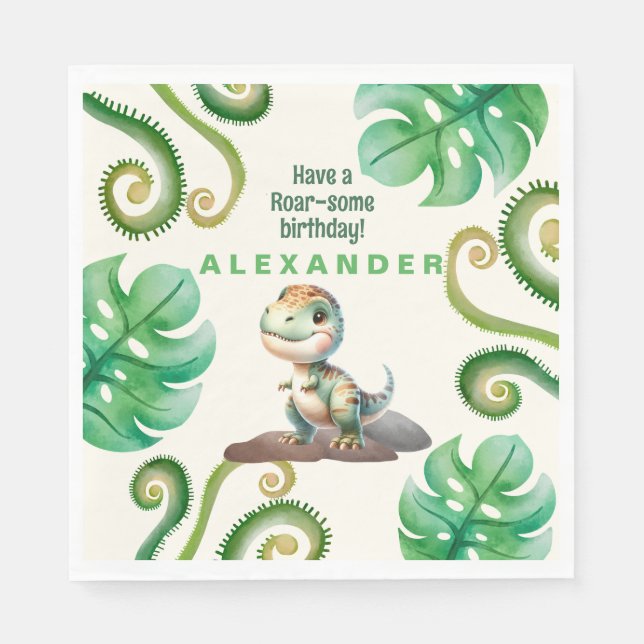 Dinosaur Birthday Party  Napkin (Front)