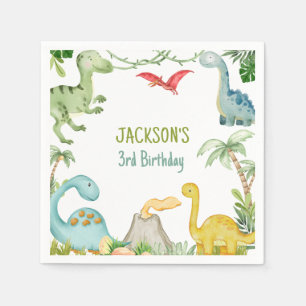 Dinosaur Birthday Party Paper Napkin