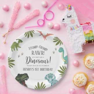 Dinosaur Birthday Party Paper Plate