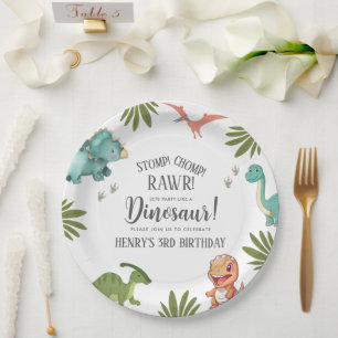 Dinosaur Birthday Party Paper Plate