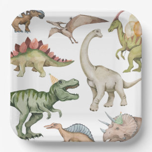 Dinosaur Birthday Party Paper Plates 