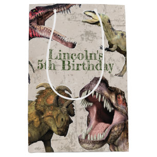 Dinosaur Birthday Party Personalized T-Rex Medium Gift Bag