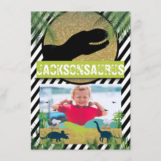 Dinosaur Birthday Party Photo Invitation