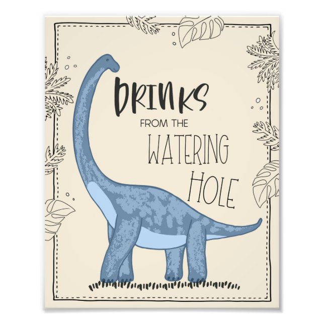 Dinosaur Birthday Party Sign (Front)