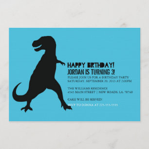 Dinosaur Birthday Party   T-Rex Invitation