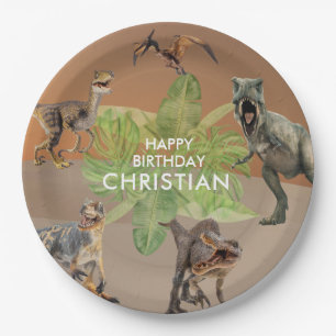 Dinosaur Birthday Party T Rex Paper Plate