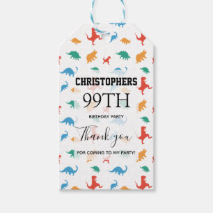 Dinosaur Birthday Party Thank you Gift Tags