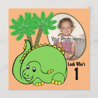 Dinosaur Birthday Photo Invitation