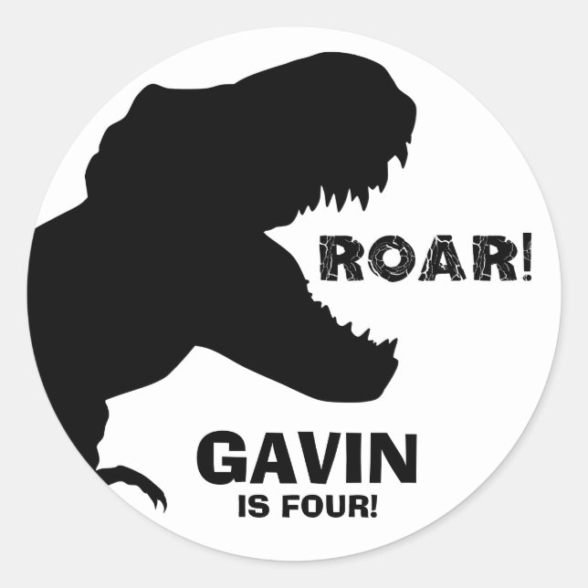 Dinosaur Birthday Stickers (Front)