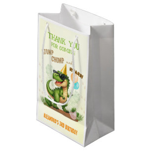 Dinosaur Birthday - Stomp Chomp Roar T-Rex Birthda Small Gift Bag