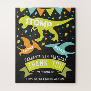 Dinosaur Birthday Thank you Favours Jigsaw Puzzle