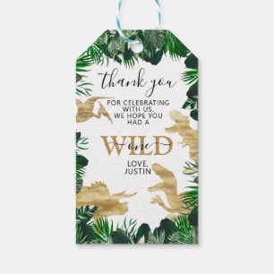 Dinosaur Birthday Wild one Favor Thank You Theme Gift Tags