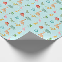 Dinosaur Birthday Wrapping Paper Kids Party