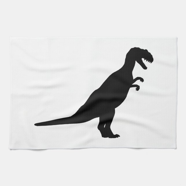Dinosaur Black Kitchen Towel (Horizontal)
