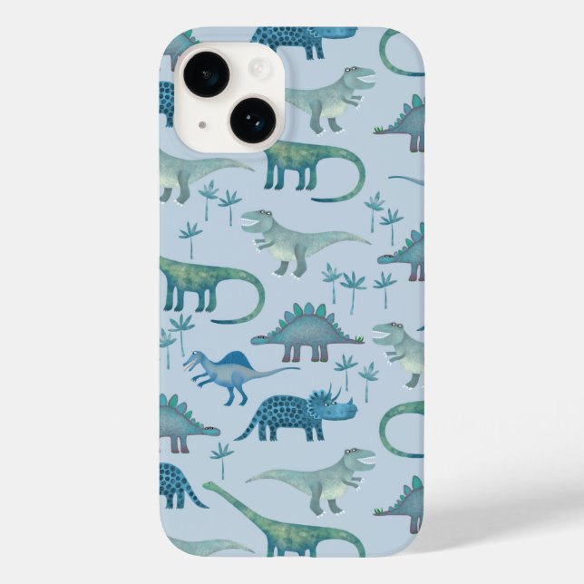 Dinosaur Blue Pattern Case-Mate iPhone Case (Back)