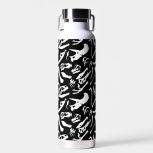 Dinosaur Bones (Black and White) Water Bottle