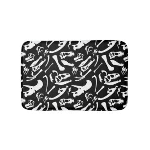 Dinosaur Bones (Black) Bath Mat