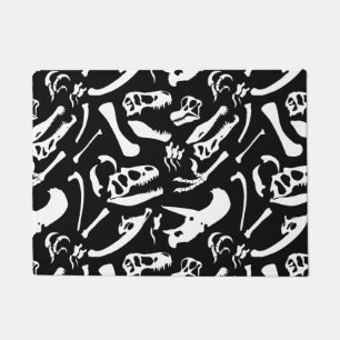 Dinosaur Bones (Black) Doormat