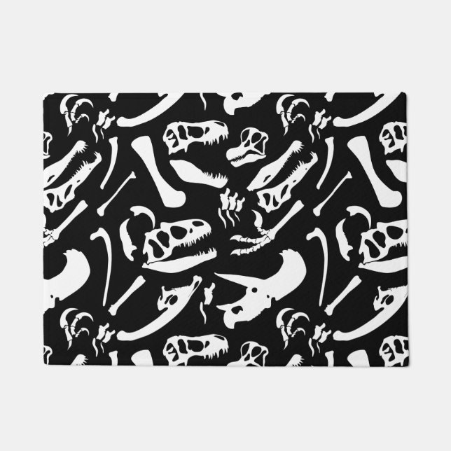 Dinosaur Bones (Black) Doormat (Front)