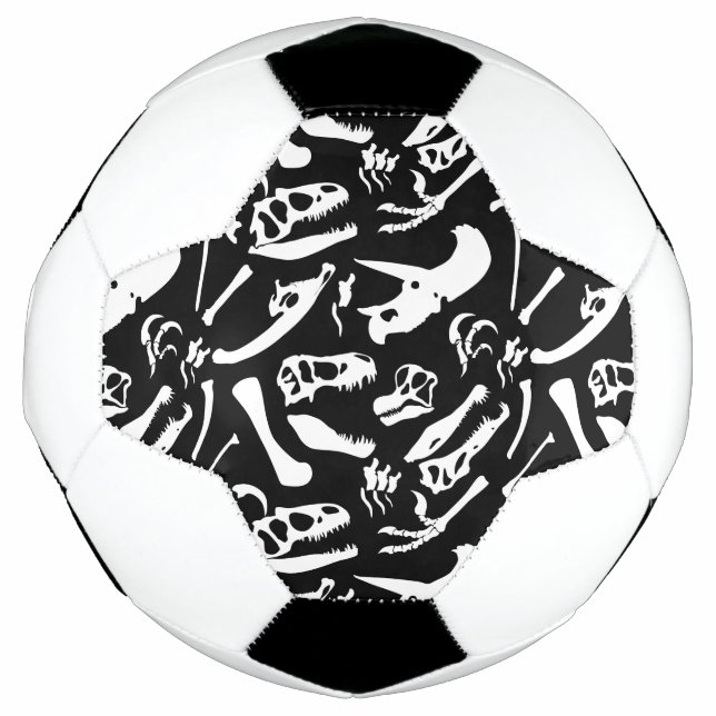 Dinosaur Bones (Black) Soccer Ball (Front)