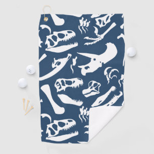 Dinosaur Bones (Blue) Golf Towel