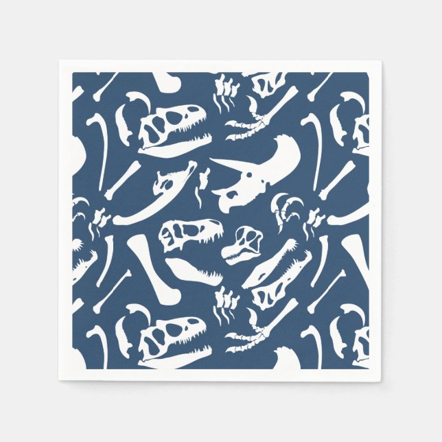 Dinosaur Bones (Blue) Napkin (Front)