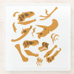 Dinosaur Bones Glass Coaster