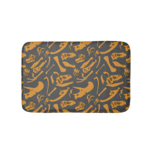 Dinosaur Bones (Grey) Bath Mat