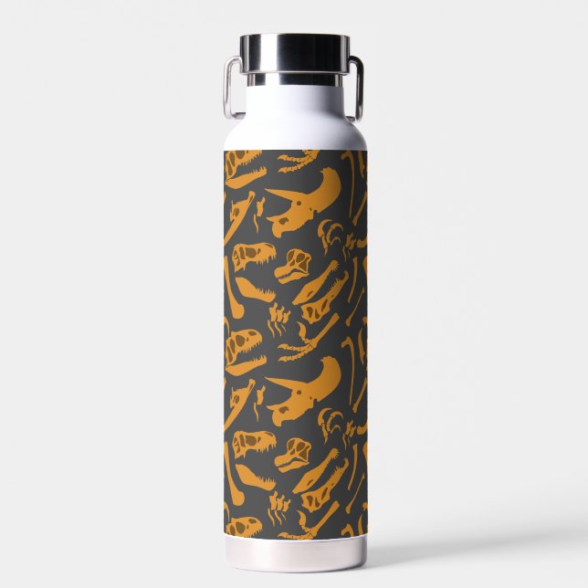 Dinosaur Bones (Grey) Water Bottle (Front)