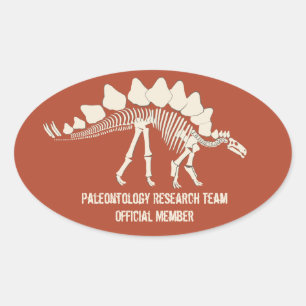 Dinosaur Bones Paleontology Customizable Badge Oval Sticker