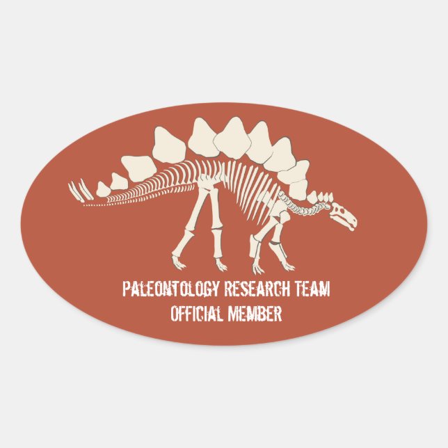 Dinosaur Bones Paleontology Customizable Badge Oval Sticker (Front)