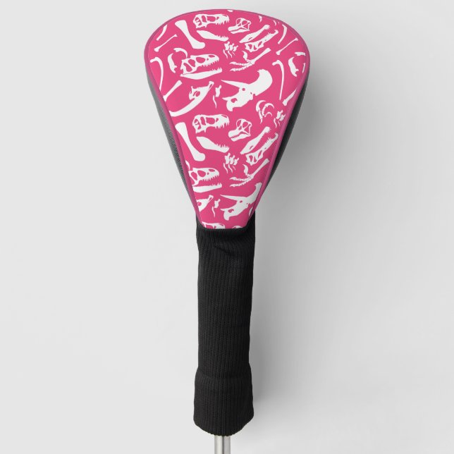 Dinosaur Bones (Pink) Golf Head Cover (Front)