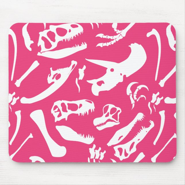 Dinosaur Bones (Pink) Mouse Pad (Front)