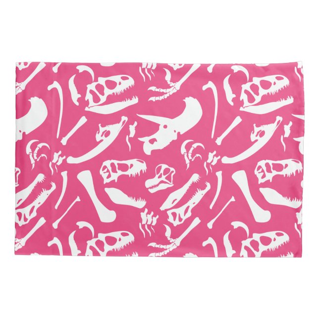 Dinosaur Bones (pink) Pillowcase (Back)