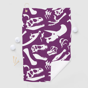 Dinosaur Bones (Purple) Golf Towel
