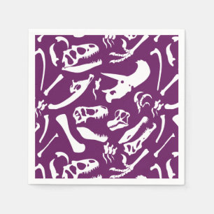 Dinosaur Bones (Purple) Napkin