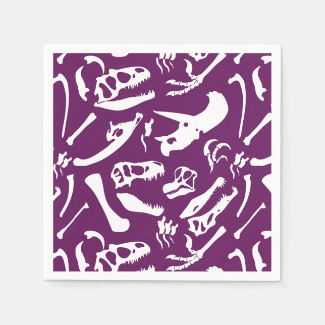 Dinosaur Bones (Purple) Napkin (Front)