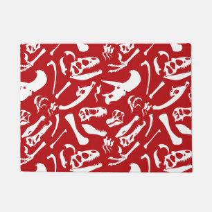 Dinosaur Bones (Red) Doormat