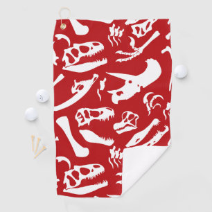 Dinosaur Bones (Red) Golf Towel