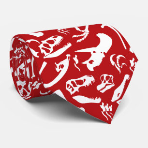 Dinosaur Bones (Red) Tie