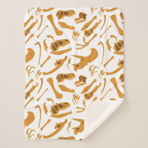 Dinosaur Bones Sherpa Blanket