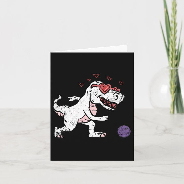 Dinosaur Bowling Valentines Day Men Women Boys Kid Card (Front)