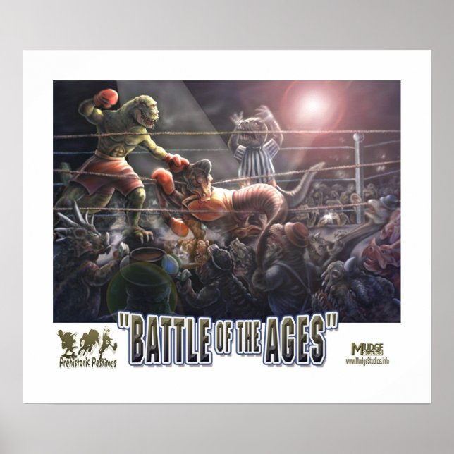 Dinosaur Boxing Match Poster (Front)