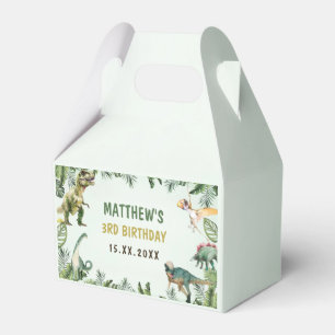 Dinosaur Boy 3rd Birthday Party Favor Box