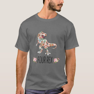 Dinosaur Boy 4Nd Birthday 4 Year Old T-Shirt
