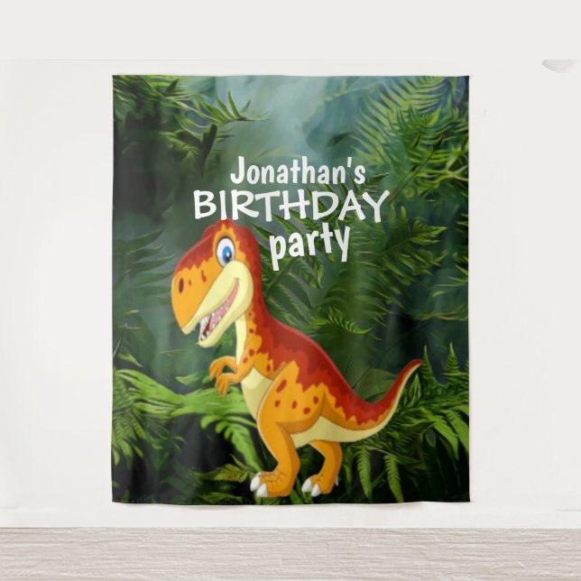 Dinosaur Boy BIRTHDAY  Backdrop Tapestry (Front)