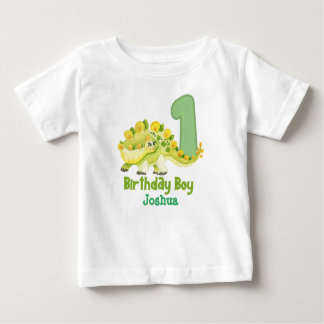 Dinosaur Boy First Birthday with Name Baby T-Shirt