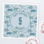 Dinosaur Boy Kids Birthday Party Blue Napkin<br><div class="desc">Time for a wild birthday party!  A fun bunch of adorable dinosaurs on a blue background,  ready to customize with your child's name and age.  Great for any age child,  boy or girl.  Original art by Nic Squirrell.</div>